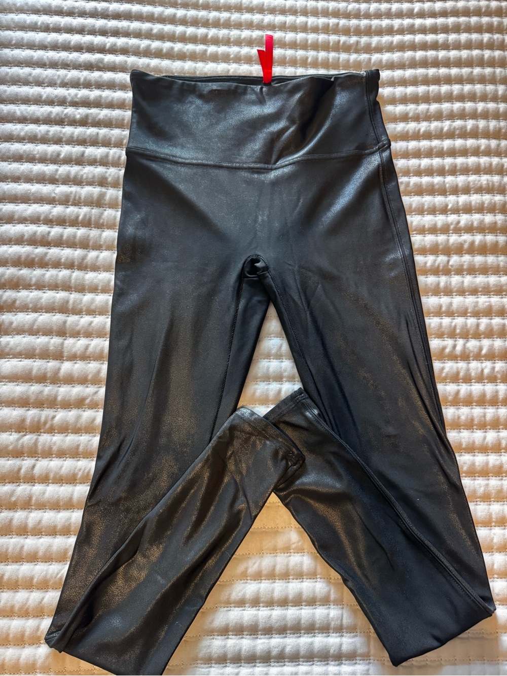 Spanx women’s faux, leather metallic leggings, small black